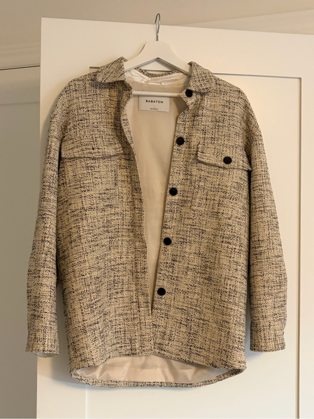 Babaton Beige Tweed Shacket Jacket - Neutral